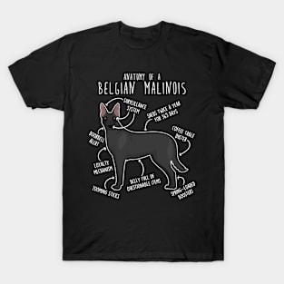 Black Belgian Malinois Dog Anatomy T-Shirt